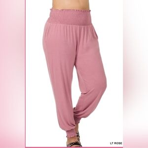 Smocked lounge jogger pants
